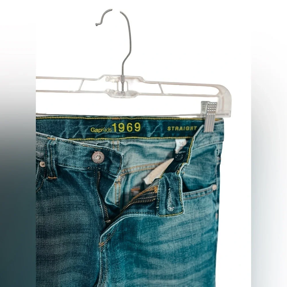 Gap Kids 1969 Straight Leg Jeans Size 14 Distressed Medium Wash Denim